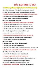 Bài tập trắc nghiệm Vật lí 10 - Bài 10 Rơi tự do